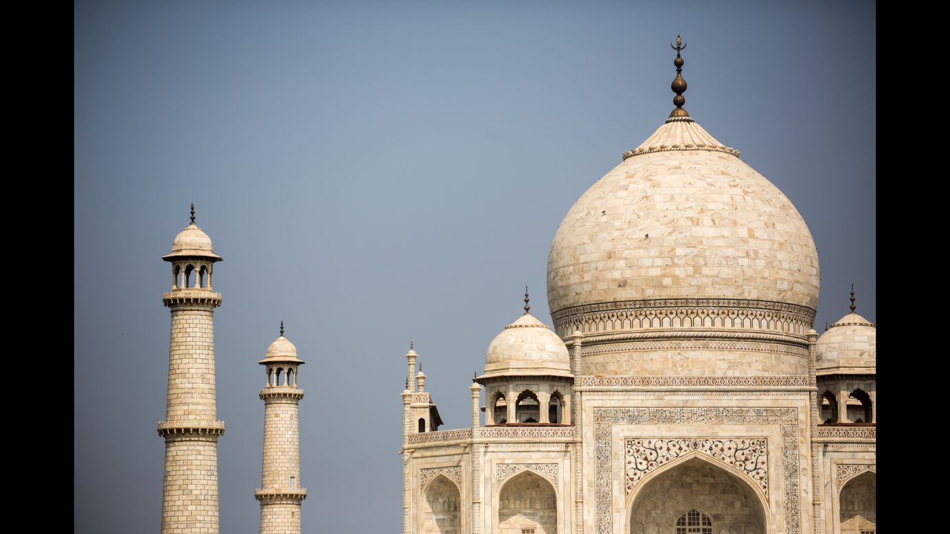 The Taj Mahal in Agra, India, has felt the effects of air pollution with discoloration of some marble.