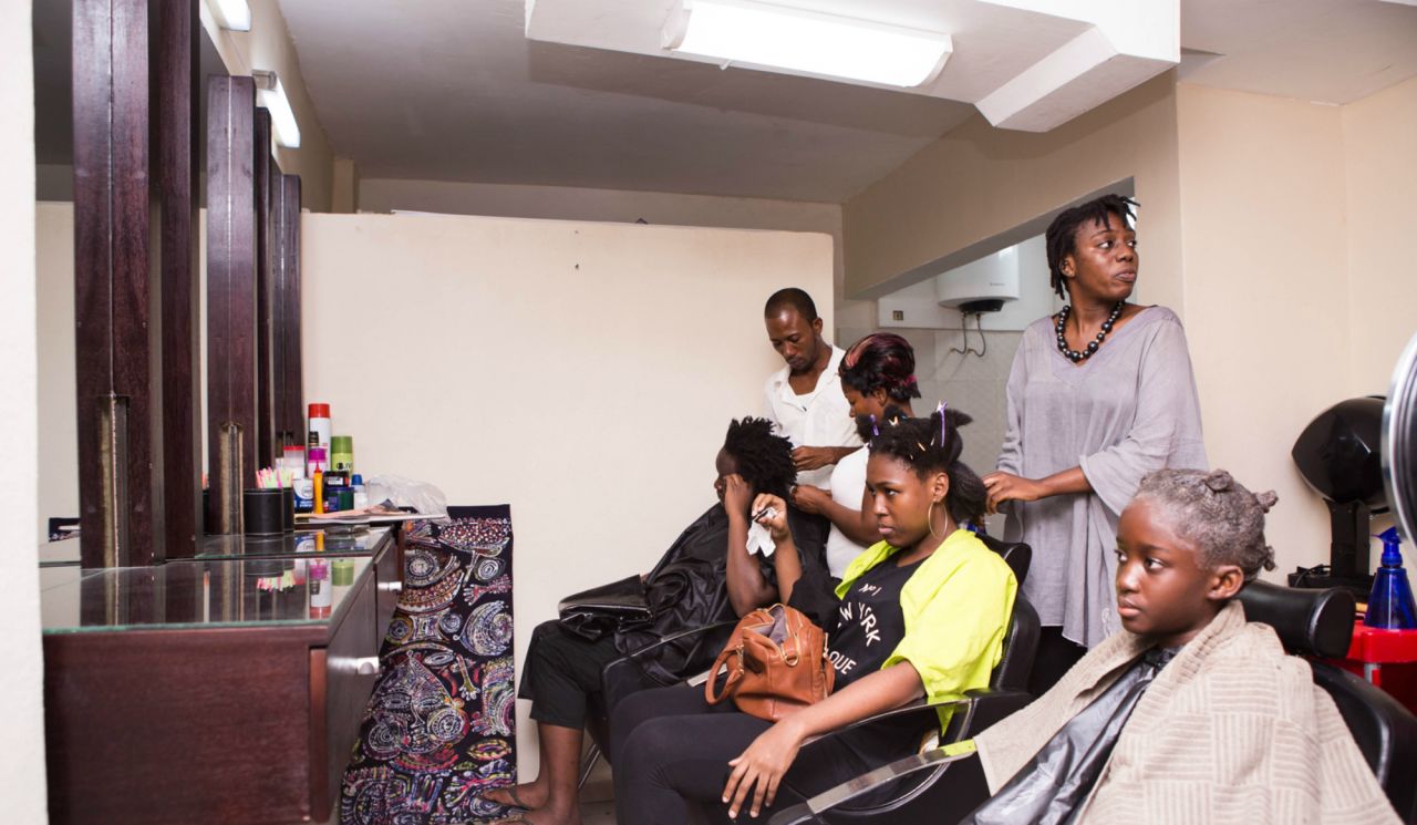 Ren Zen Up is one of the few Ivory Coast salons that specializes in natural hair. Owner Azi Oyourou says a lot of women don't know how to style natural hair because they're so used to using relaxer.