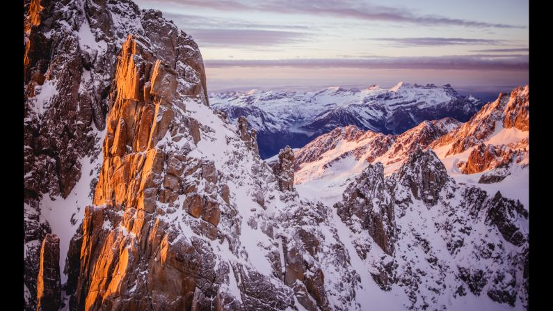 The jagged peaks of the Alps are the highest in Europe.
