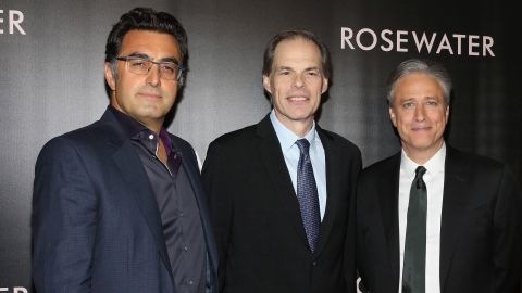 In 2013, Stewart took a 12-week hiatus from "The Daily Show" to make the film "Rosewater," his directorial debut. Released in 2014, the movie tells the story of journalist Maziar Bahari, far left with Tom Ortenberg and Stewart, and his 2009 imprisonment in Iran. 