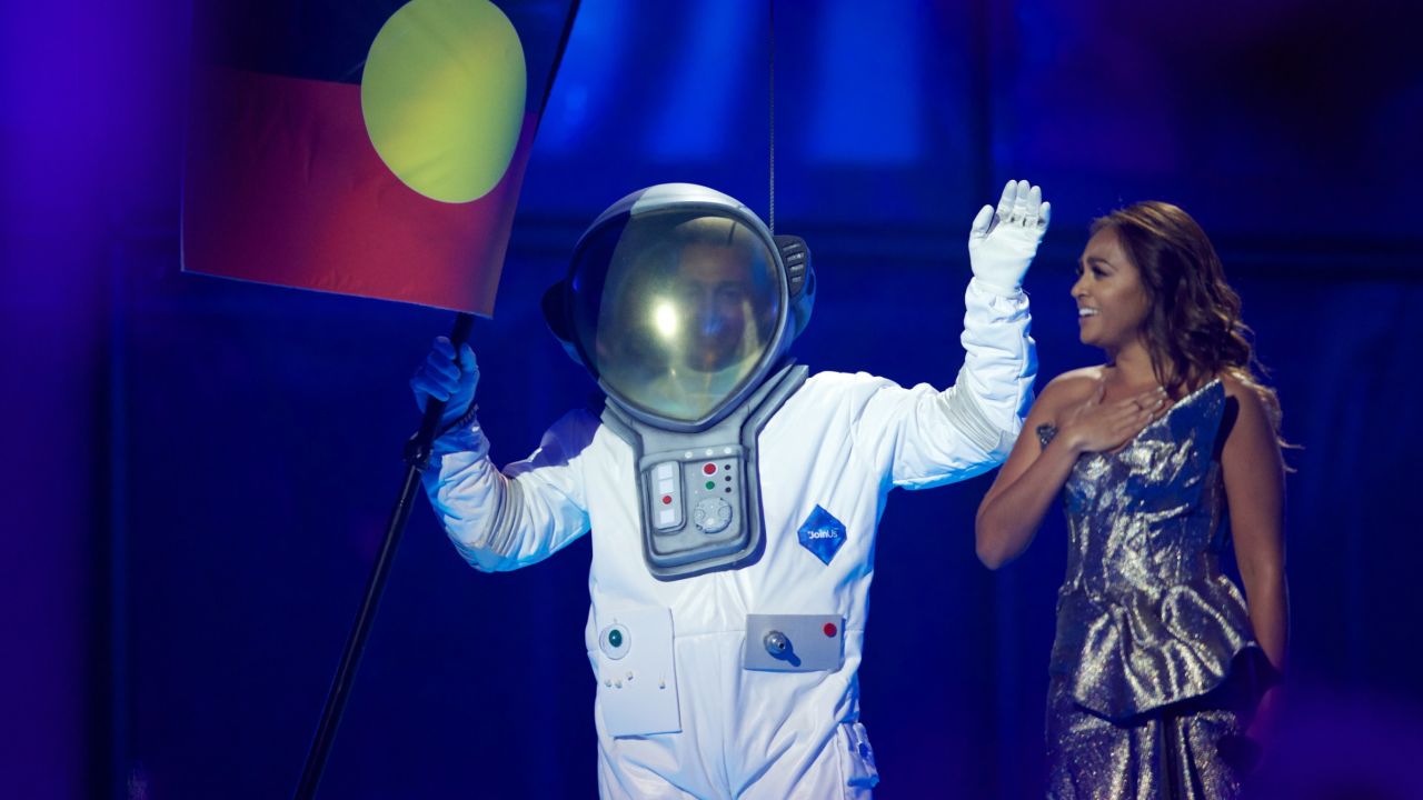 A hint last year? Australia's Jessica Mauboy performed during the second semi final, with an Aboriginal flag and, um, astronaut.  