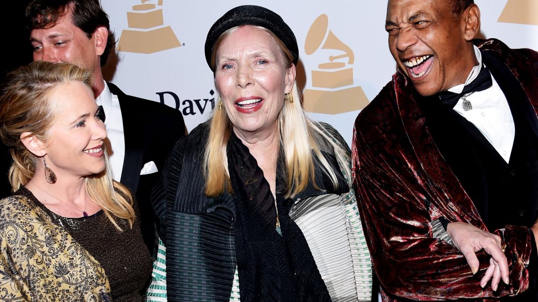 Canadian singer-songwriter Joni Mitchell, center, told <a href="http://nymag.com/thecut/2015/02/joni-mitchell-fashion-muse.html#Q5UmAd:KKz" target="_blank" target="_blank">New York magazine</a> in 2015 that she's appeared as a black man on one of her album covers. "I really feel an affinity because I have experienced being a black guy on several occasions."