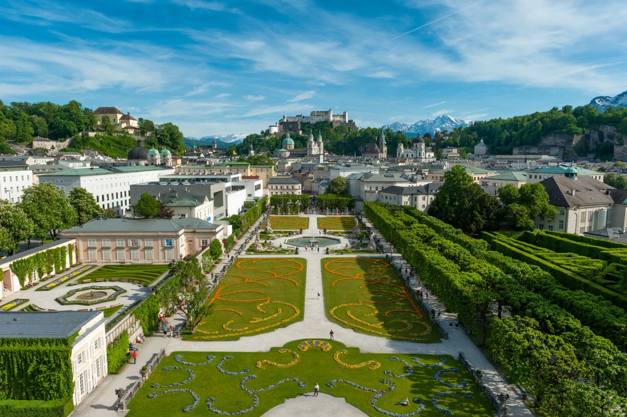 Most of the instructive song was filmed in Mirabell Gardens.