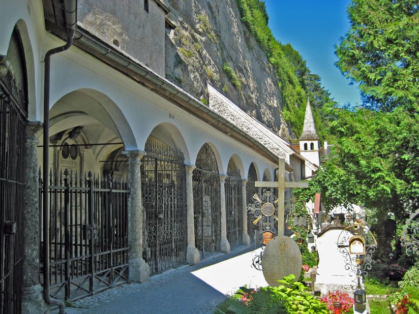 St Peter's graveyard was used as a model for the scene where the von Trapp family hid from the Nazis.