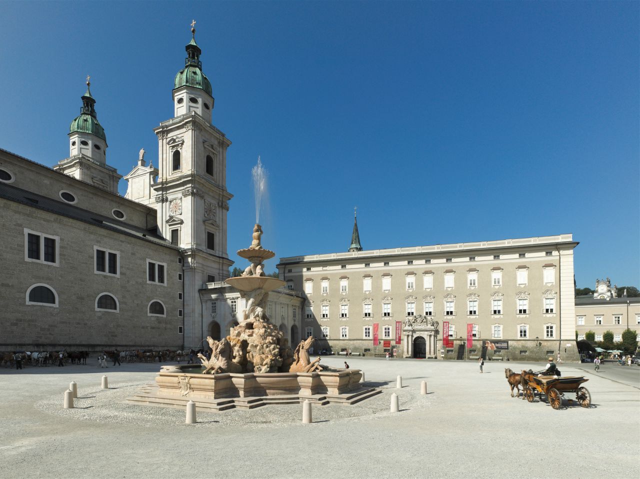 Residenzplatz was draped with Nazi flags for the film.