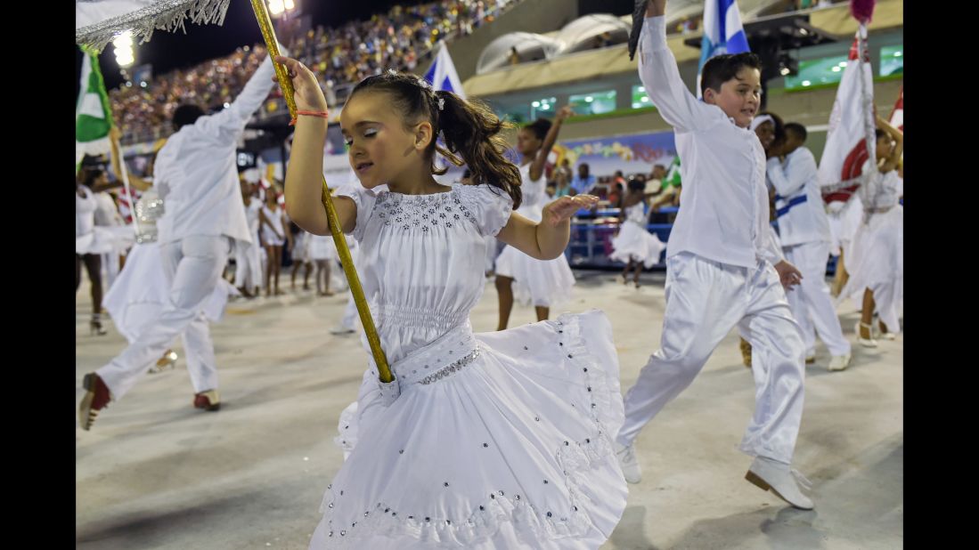 Members of the Candomble religion take part in a cleansing ceremony at Rio de Janeiro's Sambadrome on February 8.