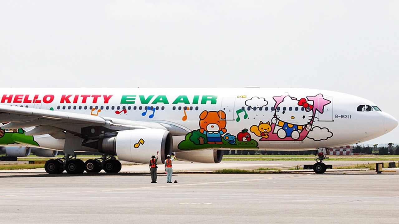 Not only does the island have a Hello Kitty cafe, but Kitty-themed beer, airplanes and hotel rooms.