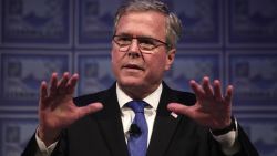 DETROIT, MI - FEBRUARY 4: Former Florida Governor Jeb Bush speaks at the Detroit Economic Club February 4, 2015 in Detroit, Michigan. Bush, the son of former republican President George H.W. Bush and the brother of former republican President George W. Bush, is considering becoming a republican candidate for the 2016 presidential election. (Photo by Bill Pugliano/Getty Images)