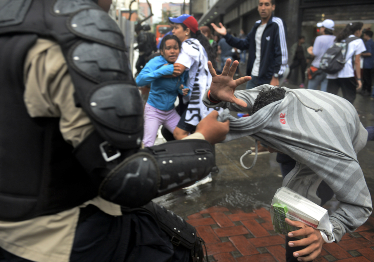 Momentos de tensión durante las manifestaciones.