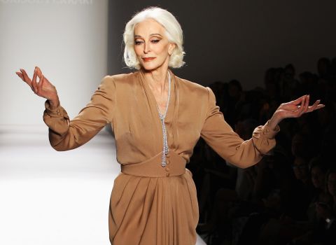Dell'Orefice still walks the runway at fashion shows. Here she strolled the runway at the Norisol Ferrari Spring 2013 fashion show on September 10, 2012 in New York.
