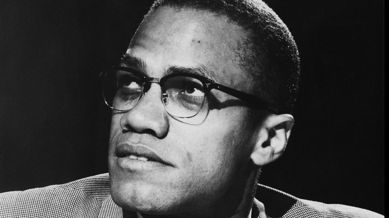 As a spokesman for the Nation of Islam in the 50s and 60s, civil rights activist Malcolm X grew in popularity. He was a highly sought-after speaker. Here, he is seen on the PBS program "Open Mind" in 1963.