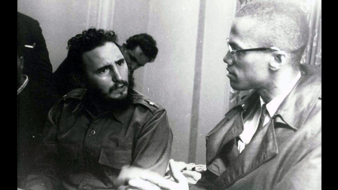 Fidel Castro and Malcolm X meet in Harlem in 1960. The Cuban leader was visiting New York to address the United Nations.