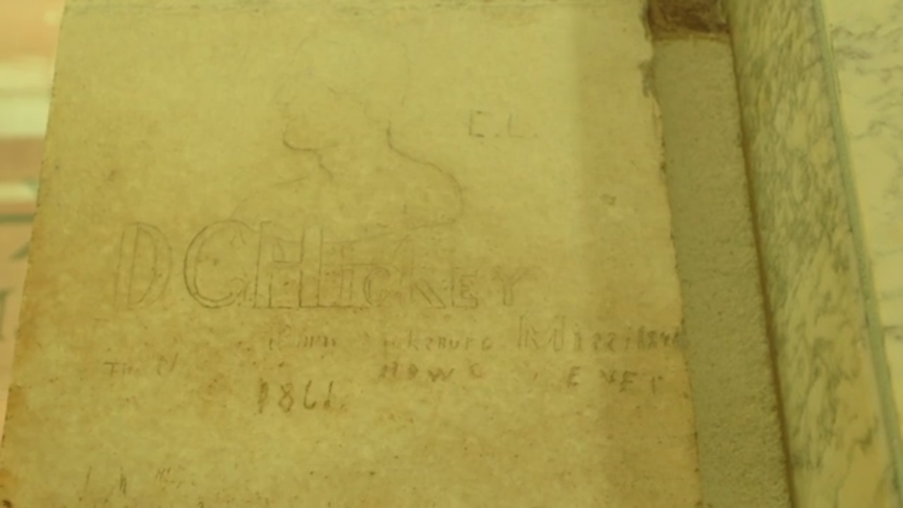 Graffiti on the Washington Monument left by Union soldiers during the Civil War. (CNN) 