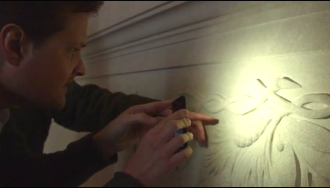The initials of one of the artists is engraved onto the north wall of the Lincoln Memorial