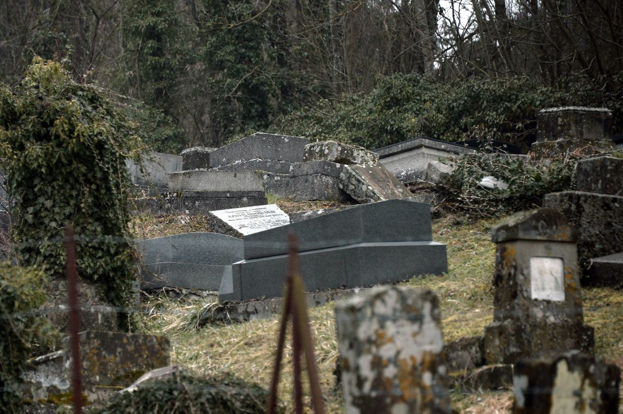 About 250 graves were damaged, with most of the damage consisting of headstones being overturned and columns uprooted.