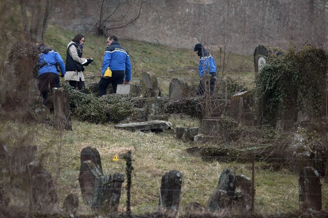 Philippe Richert, president of the Alsace region, told AFP why he felt the damage was the certain work of vandals: "One doesn't knock over heavy steles like that dating from the 19th century very easily. It was a deliberate act of destruction."