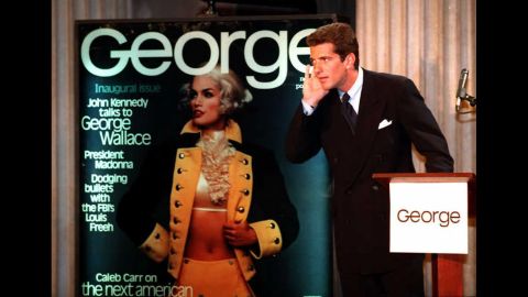 Crawford posed as George Washington on the first cover of John F. Kennedy Jr.'s political magazine, George, in 1995.