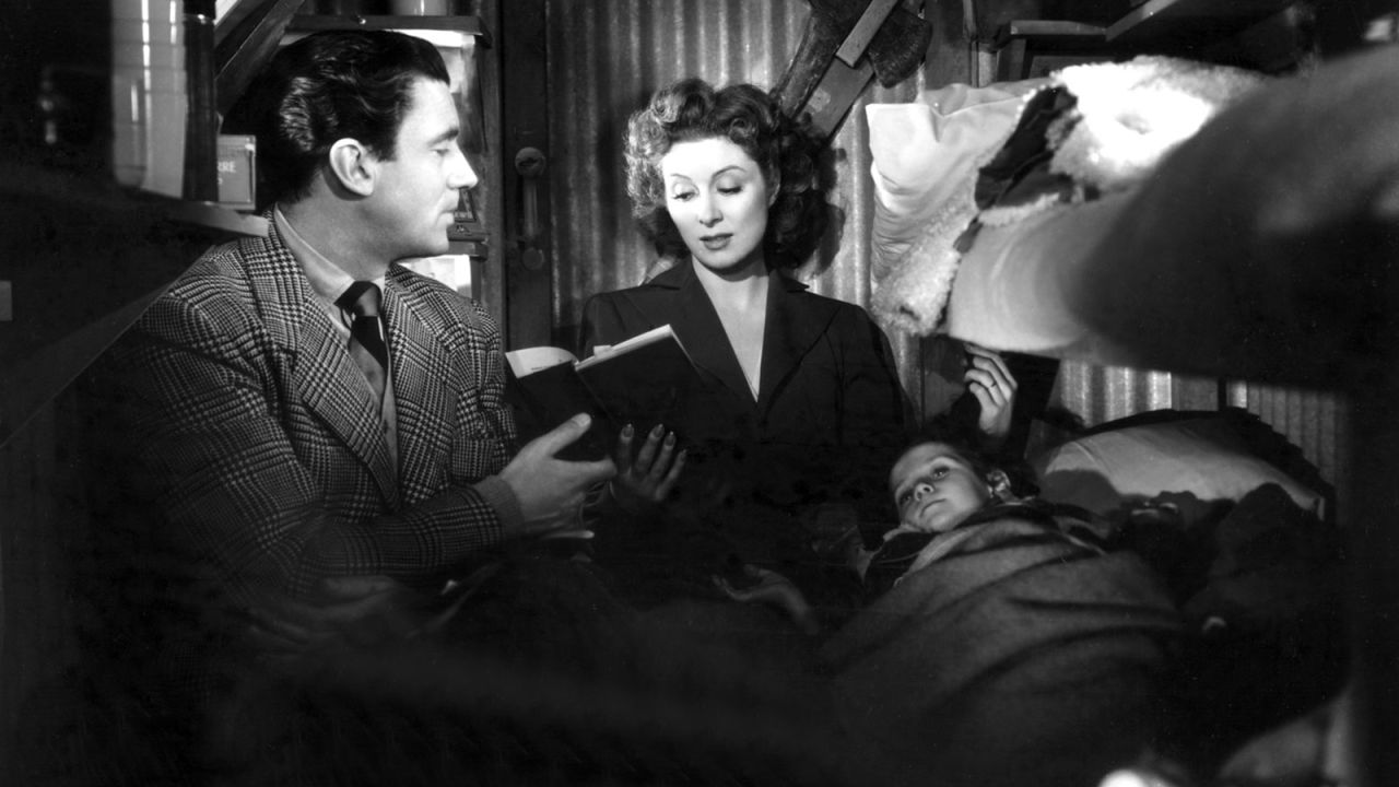 <strong>"Mrs. Miniver" (1943):</strong> Hollywood's war effort went full throttle with William Wyler's "Mrs. Miniver" starring Walter Pidgeon and Greer Garson as a heroic couple whose family endures German air raids during the Battle of Britain. Garson also won the best actress award and received much flak for a lengthy acceptance speech that became the stuff of Hollywood legend.