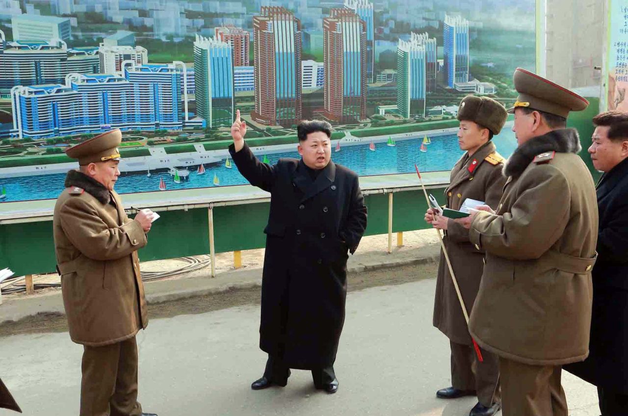Following his aerial tour, Kim visited the construction site on the ground. The project will "face-lift Pyongyang... as a world-class city to be envied by the world," said the country's state media news agency.