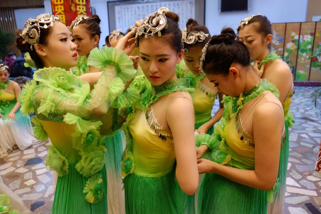 china new year gala rehearsal girls