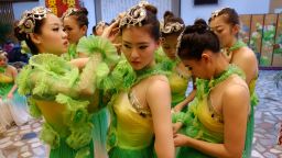 Dancers prepare for the dress rehearsal of China's biggest annual show, the New Year Gala.
