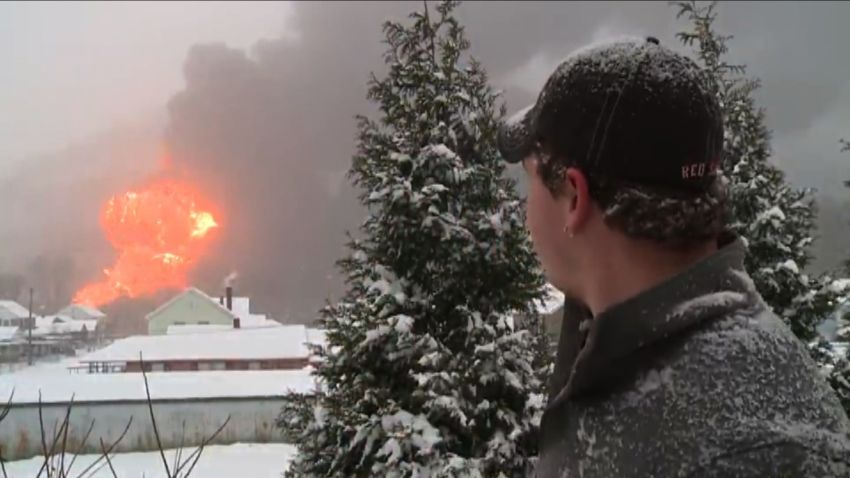 A train derailement caused a massive explosion in West Virginia.