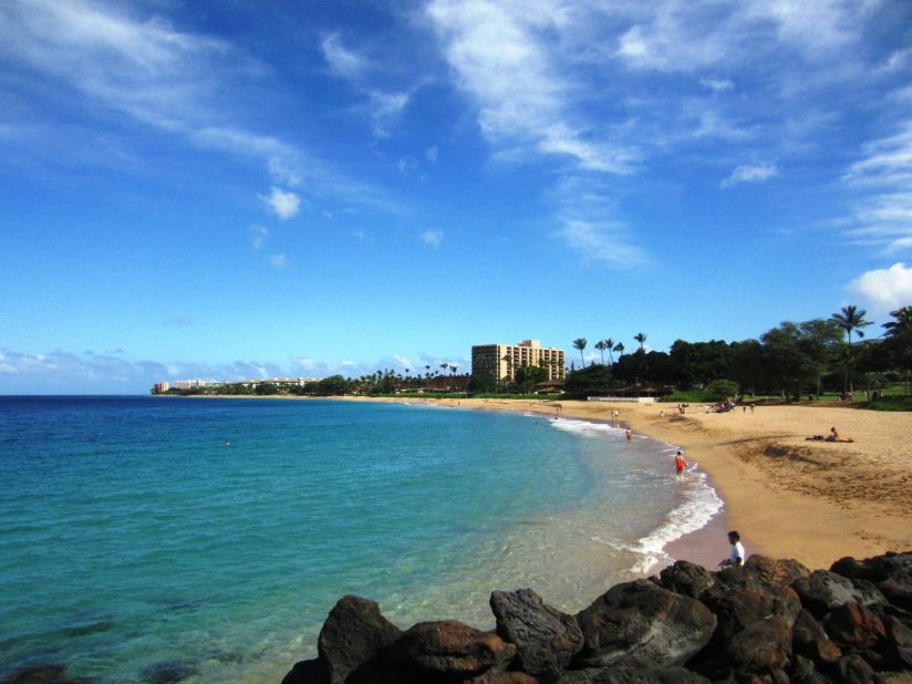 Ka'anapali Beach in Lahaina, Maui, offers spectacular snorkeling. The beach dropped one spot to No. 3 on the 2015 Travelers' Choice list.