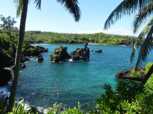 Hawaii's Wai'anapanapa State Park in Hana, Maui, is a great spot to experience one of the state's distinctive black sand beaches. Rates at Aina Nalu resort over the next two months start at $212 a night through TripAdvisor.