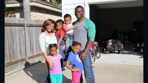 Benjamin Watson with wife Kirsten and children on February 5.