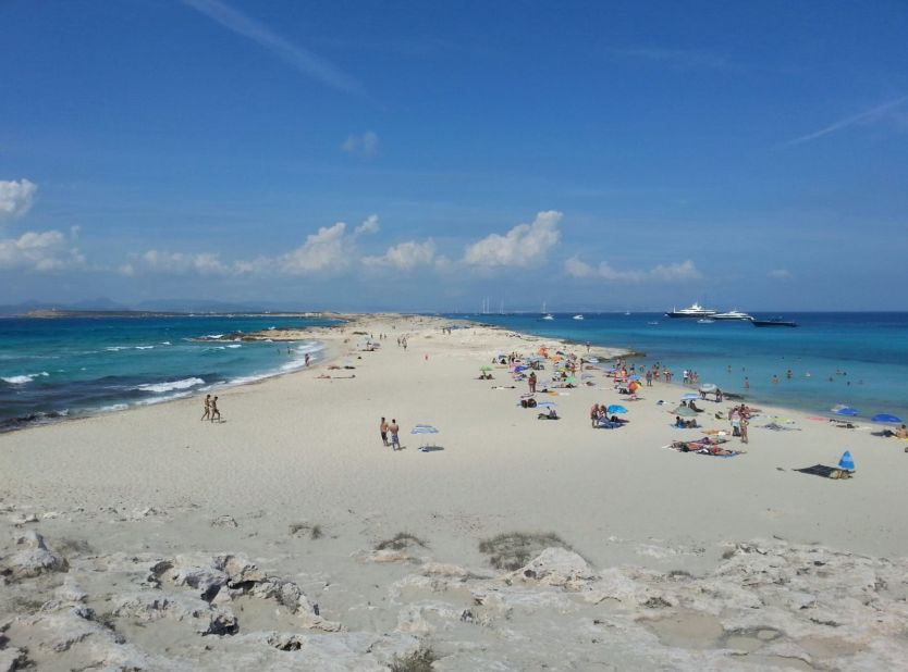 Playa de Ses Illetes is on the Balearic Island of Formentera. Get there early in the summertime to avoid crowds.