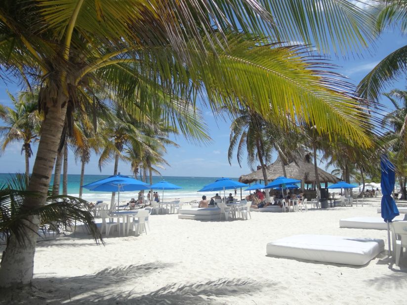 Located near the Tulum ruins, Playa Paraiso offers visitors a chance to stretch out and relax.