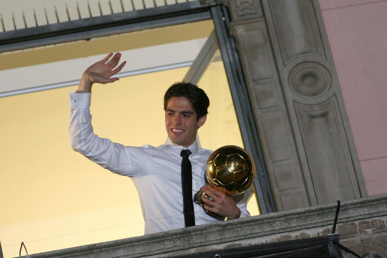 Kaka won the Ballon d'Or in 2007 -- defeating Cristiano Ronaldo and Lionel Messi on the way. The prize for the world's best football player is voted on by coaches, players and journalists.