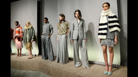 J. Crew's womenswear lineup <a href="http://www.cnn.com/2015/02/13/living/feat-nyfw-fall-2015-forecast/">nodded to the 1970s</a> with wide-leg trousers and fringe skirts.