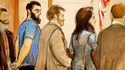  In this January 2013 file image, Abid Naseer, second from left, is arraigned in Brooklyn Federal Court.
