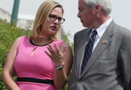 Rep. Kyrsten Sinema of Arizona and Rep. John Barrow of Georgia on Capitol Hill.