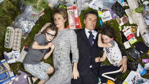 Celebrity wardrobe stylist Miles Siggins and his family had the most stylist garbage display in their 7 Days of Garbage photo.
