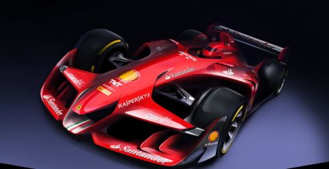 Ferrari has revealed its concept for a radical redesign of a Formula One car on its website.