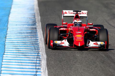 Ferrari debuted its design for the SF15-T racer, which carries the team's fortunes for the 2015 season, at the first winter test in Jerez, Spain.