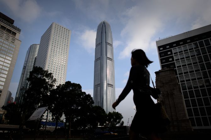 Built on reclaimed land that interrupts the flow of water in the city's harbor, the towering IFC building (center) is said to suffer from "unkind energy." 