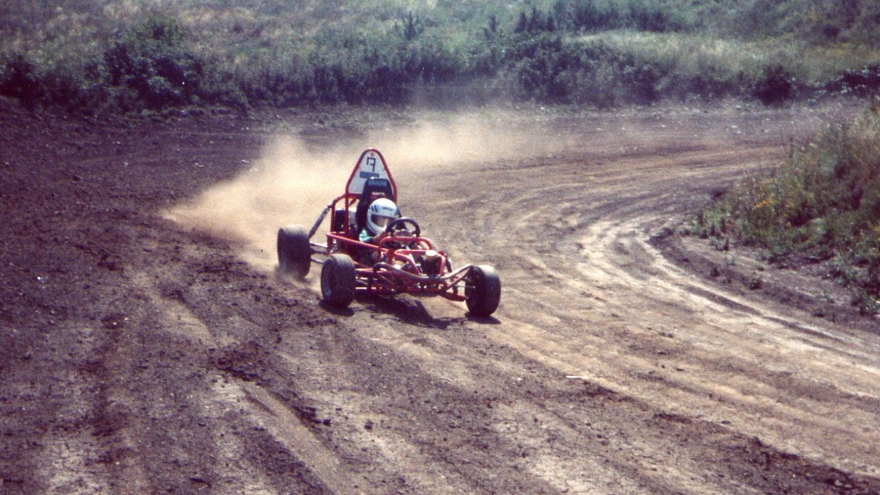 Champion of the future: A young Sébastien Ogier practicing his moves in a cross kart given to him by his father.