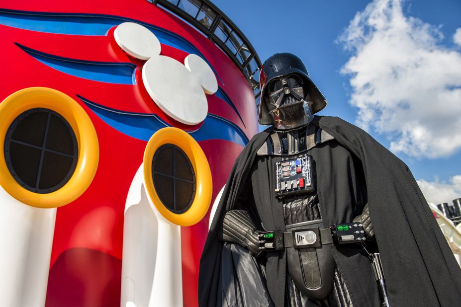 Look a little out of place on a colorful cruise ship? No matter. Darth Vader will show you what a fun father he could've been.