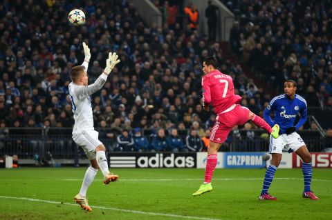 Ronaldo scored the opening goal in Real Madrid's 2-0 win at Schalke in the round of 16. 