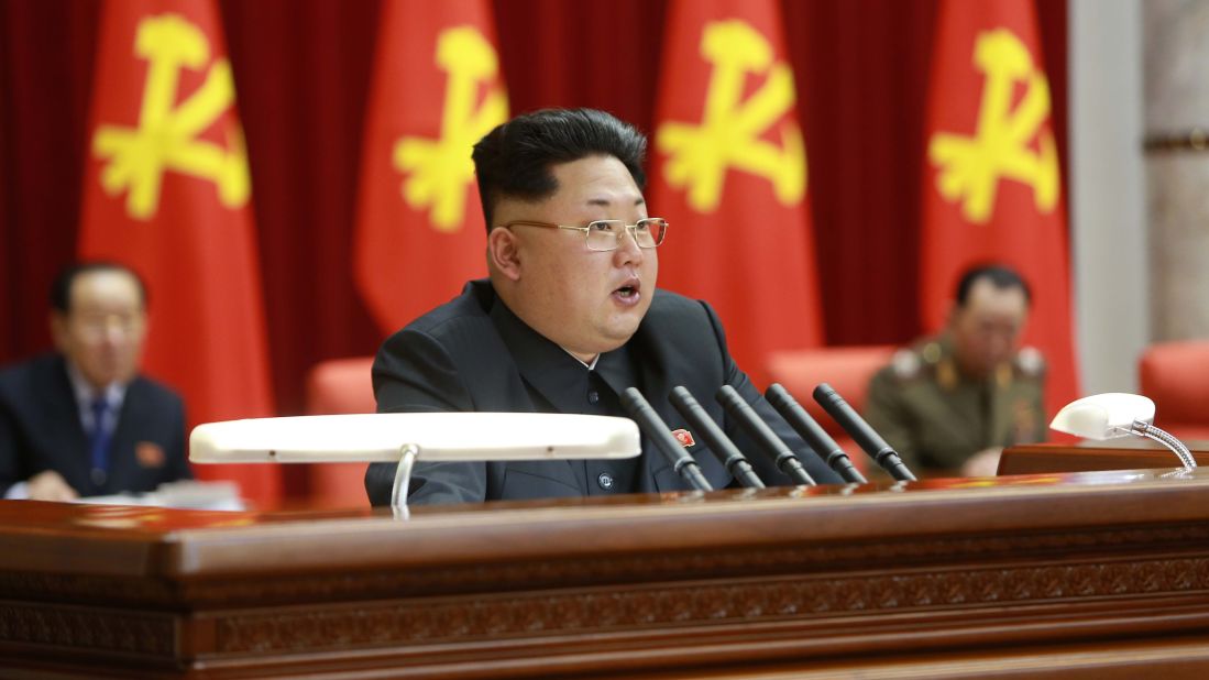 Kim speaks during a meeting of the Political Bureau of the Central Committee of the Workers' Party of Korea in Pyongyang, North Korea, in this photo released February 19 by the state-run Korean Central News Agency.