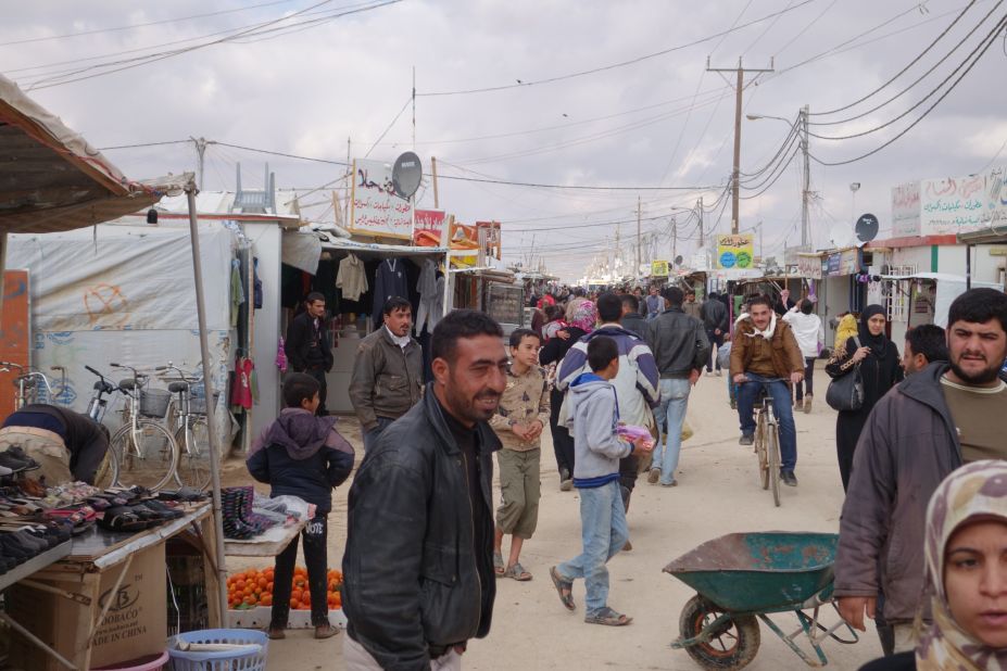 More than 2,000 shops have popped up at the Zaatari camp in northern Jordan over the past three years, many of them lining a street that has been dubbed Champs-Elysees.