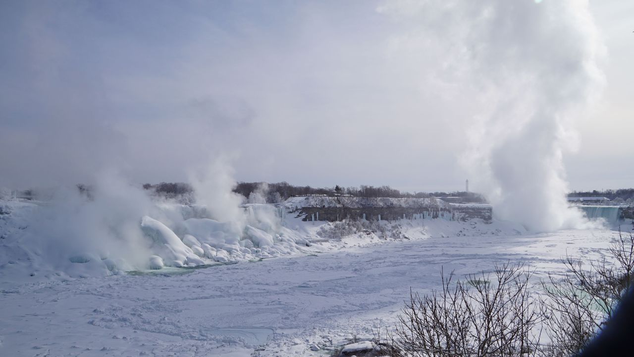 The Burlington, Ontario, resident walked along the edge of the falls, where he saw the American side glistening with ice.