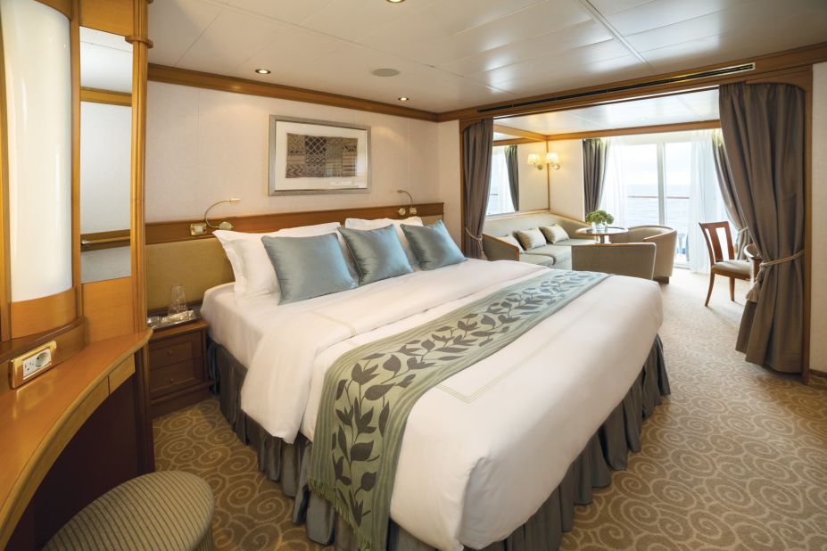 The Regent Seven Seas Voyager won for best cabins and best service in the small ship category. 