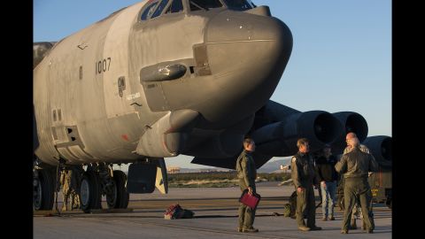 Crew members arrive to perform a taxi test on Ghost Rider at the Boneyard (formally the 309th Aerospace Maintenance and Regeneration Group) at Davis-Monthan AFB on February 12.
