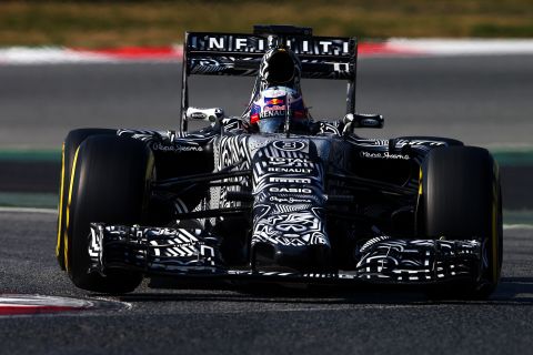 Ricciardo bettered Ferrari's Kimi Raikkonen by less than 0.1 seconds to set the fastest time on the second day of F1 pre-season testing in Barcelona in February.