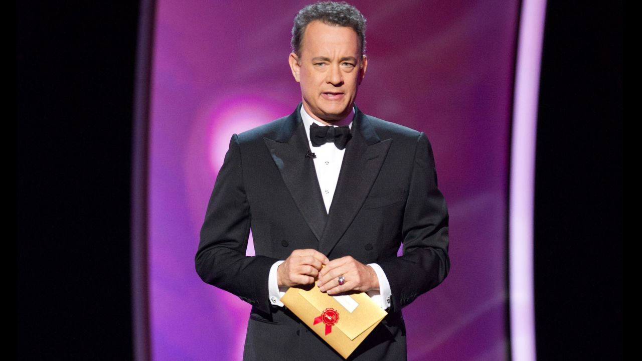 Tom Hanks at the Academy Awards in the Kodak Theatre in Hollywood in 2011.