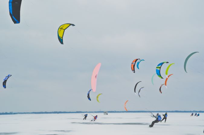 "When the colorful sails and kites reflect the sun off the ice and snow, it's to behold," said Liepins.